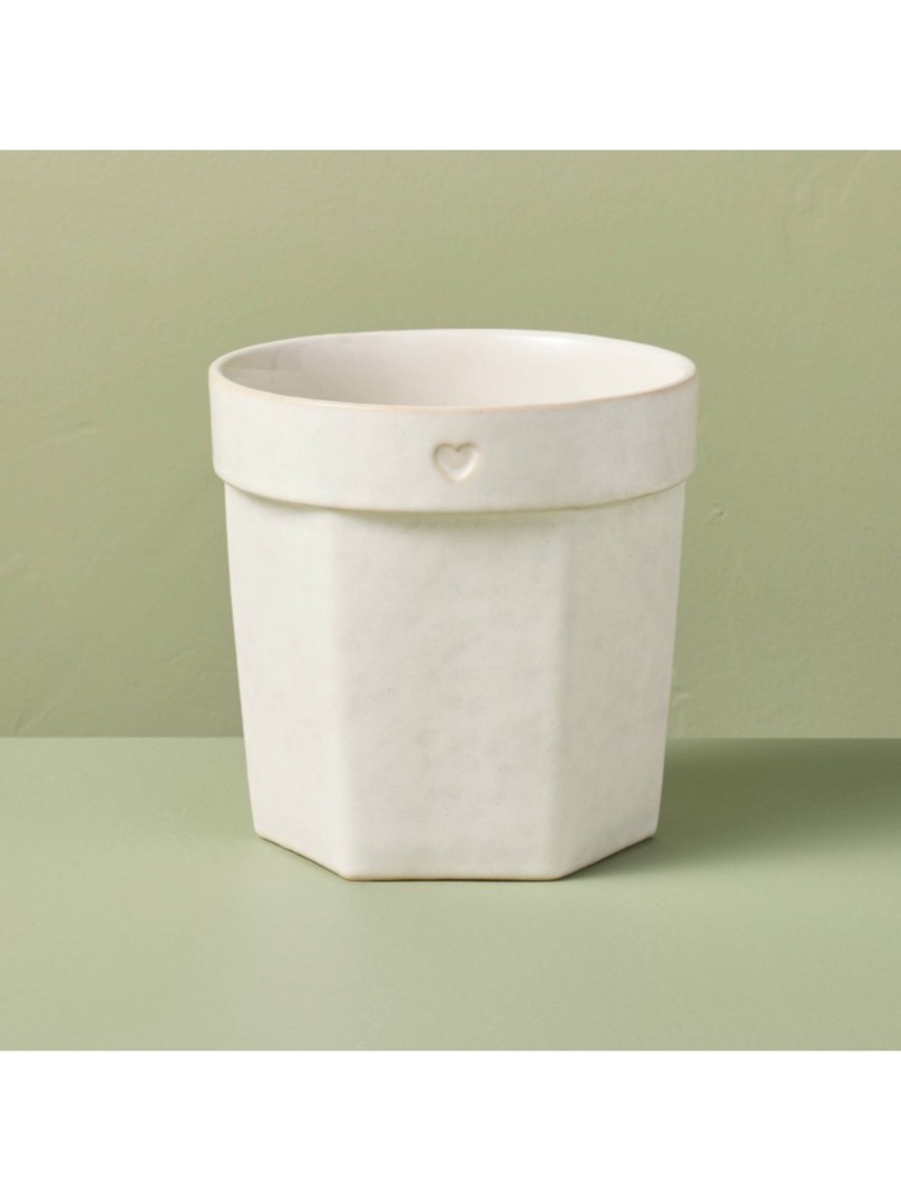 Hearth & Hand Magnolia Subtle Heart Ceramic Indoor Planter Pot Sour Cream NEW